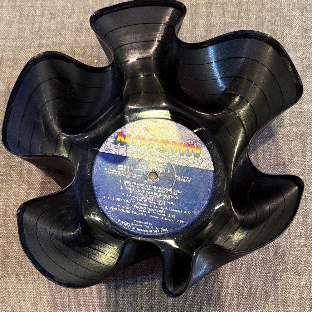 Motown Black Vinyl Record Bowl